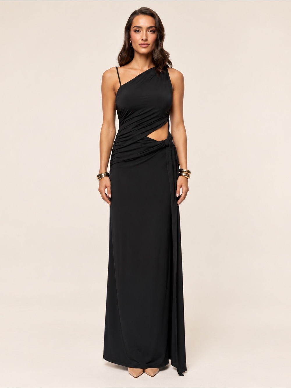 NWT JLUXLABEL Black Astra Cutout Maxi Dress - Wedding Guest Dress